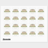 Classy Garden Chateau Manor Waterverf Wedding Vierkante Sticker (Vel)