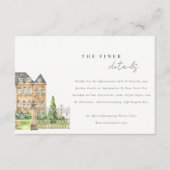 Classy Garden Chateau Waterverf Weddenschap Informatiekaartje (Voorkant)