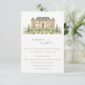 Classy Garden Chateau Waterverf Weddenschappen Informatiekaartje (Staand voorkant)