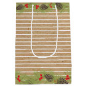 Classy Garland Wreath on Faux Brown Kraft Medium Cadeauzakje (Achterkant)