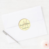Classy geel goud bruiloft monogram ronde sticker (Envelop)