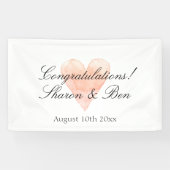 Classy gefeliciteerd bruiloft banner met hart (Horizontaal)