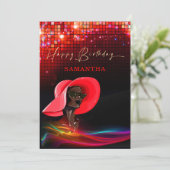 Classy Gelukkige Verjaardag Afrikaanse Amerikaanse Aankondiging (Staand voorkant)