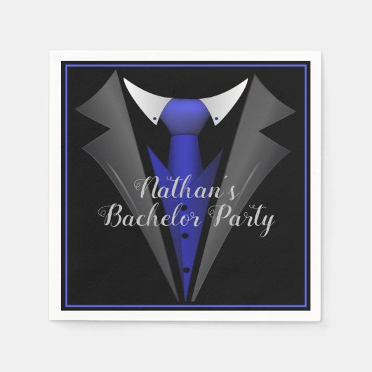 Classy Gentleman Blue Stropdas Servet (Voorkant)
