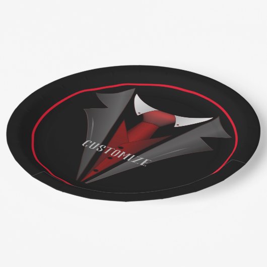 Classy Gentleman Red Stropdas 2 Papieren Bordje (Gekanteld)