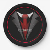 Classy Gentleman Red Stropdas 2 Papieren Bordje (Voorkant)