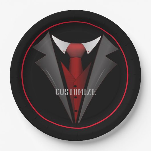 Classy Gentleman Red Stropdas 2 Papieren Bordje (Voorkant)