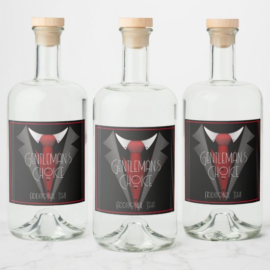 Classy Gentleman Red Stropdas Likeurfles Etiket (Flessen)