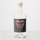 Classy Gentleman Red Stropdas Likeurfles Etiket (Voorkant)