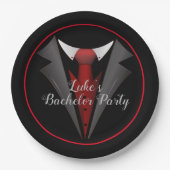 Classy Gentleman Red Stropdas Papieren Bordje (Voorkant)