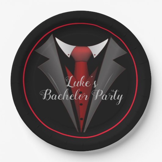 Classy Gentleman Red Stropdas Papieren Bordje (Voorkant)