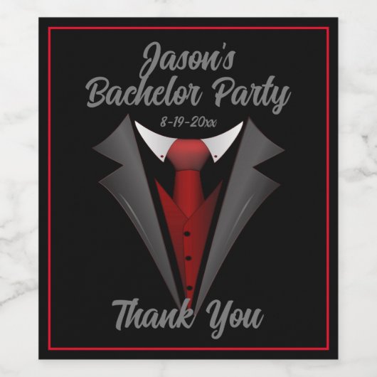 Classy Gentleman Red Stropdas Wijn Etiket (Enkel label)