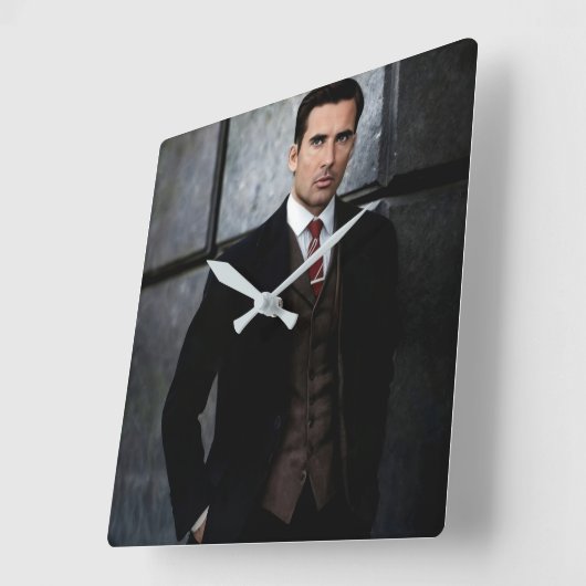 Classy Gentleman wall clock Vierkante Klok (Hoek)
