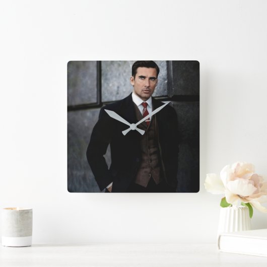 Classy Gentleman wall clock Vierkante Klok (Huis)