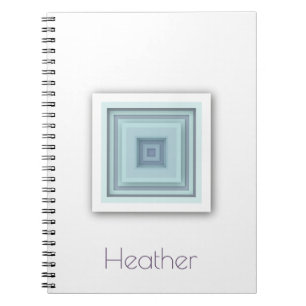 Classy Geometric Sky Blue & Paarse Grijze Vierkant Notitieboek