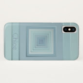 Classy Geometric Squares (lichtblauw) Case-Mate iPhone Case (Achterkant (horizontaal))