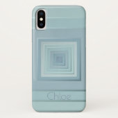 Classy Geometric Squares (lichtblauw) Case-Mate iPhone Case (Achterkant)