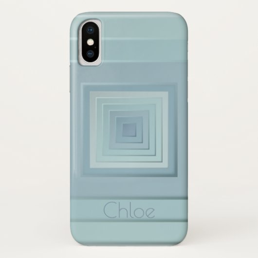 Classy Geometric Squares (lichtblauw) Case-Mate iPhone Case (Achterkant)