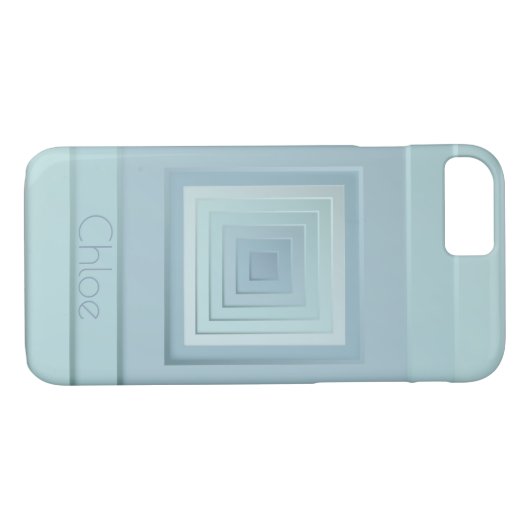 Classy Geometric Squares (lichtblauw) Case-Mate iPhone Case (Achterkant (Horizontaal))
