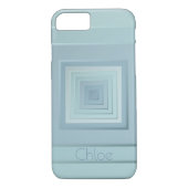 Classy Geometric Squares (lichtblauw) Case-Mate iPhone Case (Achterkant)