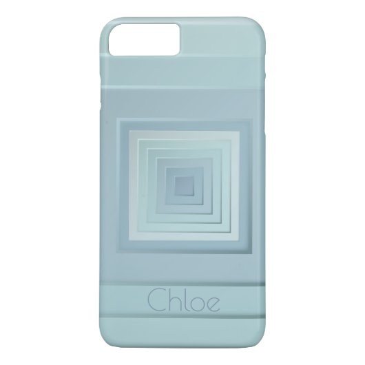 Classy Geometric Squares (lichtblauw) Case-Mate iPhone Case (Achterkant)
