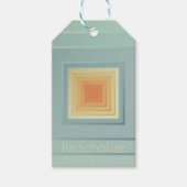 Classy Geometric Squares (lichtblauw & geel) Cadeaulabel (Voorkant)