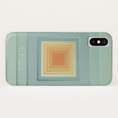 Classy Geometric Squares (lichtblauw & geel) Case-Mate iPhone Case (Achterkant (horizontaal))