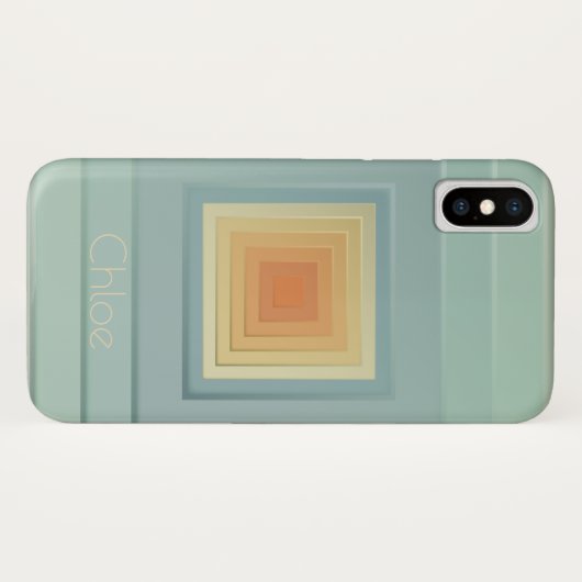 Classy Geometric Squares (lichtblauw & geel) Case-Mate iPhone Case (Achterkant (horizontaal))