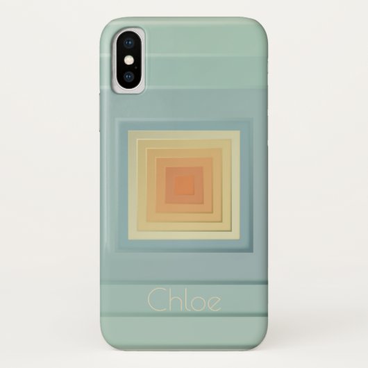 Classy Geometric Squares (lichtblauw & geel) Case-Mate iPhone Case (Achterkant)