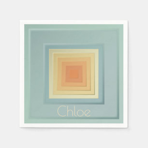 Classy Geometric Squares (lichtblauw & geel) Servetten