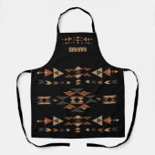Classy geometrisch zwart Navajo stijl Schort (Voorkant)