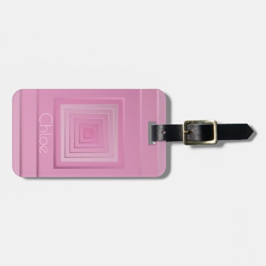 Classy geometrische vierkanten bagagelabel (Voorkant horizontaal)