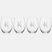 Classy gepersonaliseerde achternaam wijnglas zonder voet (Voorkant)