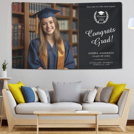 Classy gepersonaliseerde felicitaties Afstuderen F Spandoek
