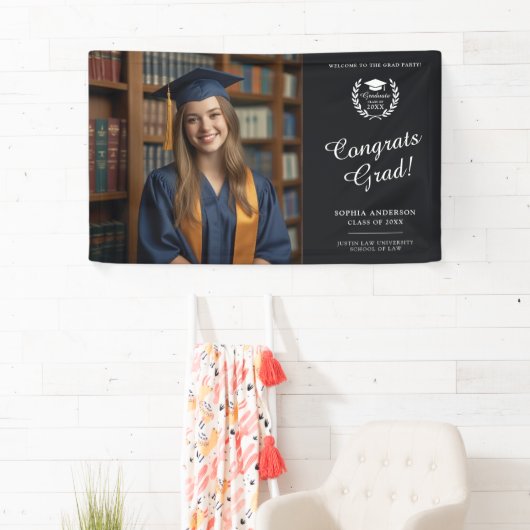 Classy gepersonaliseerde felicitaties Afstuderen F Spandoek (Insitu)
