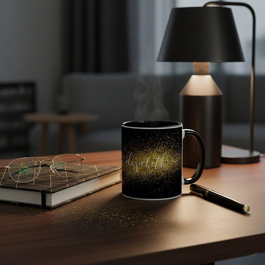 Classy-gepersonaliseerde goudglitter mok