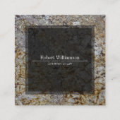 Classy gepolijst steen grijs, roest & taupe plein vierkante visitekaartje (Voorkant)