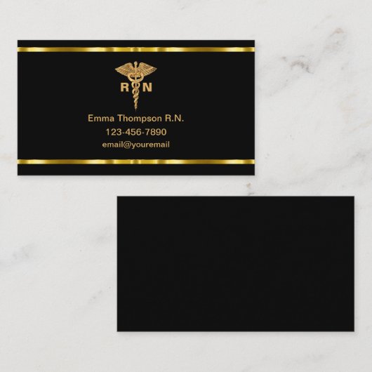 Classy Geregistreerde Verpleegkundige Medische Vis Visitekaartje (Voorkant / Achterkant)