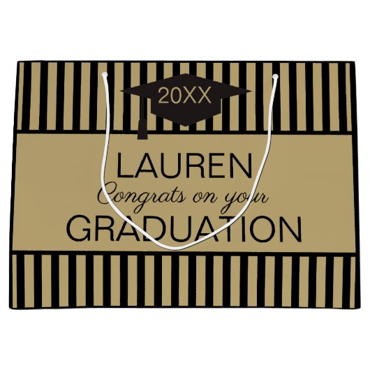 Classy. Geschenktas voor aangepast AFSTUDEREN Groot Cadeauzakje (Voorkant)