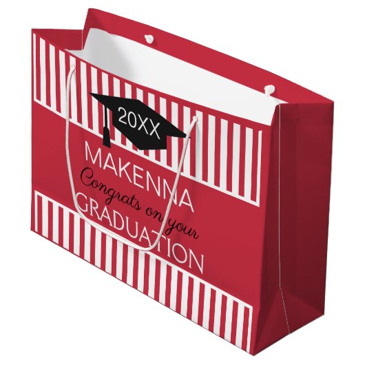 Classy. Geschenktas voor aangepast AFSTUDEREN Groot Cadeauzakje (Voorkant Gekanteld)