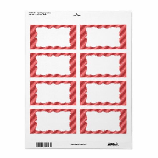 Classy gestreepte adreslabel etiket (Full Sheet)