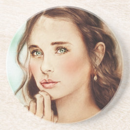  Classy Girl SandStone Onderzetter,  kunst Zandsteen Onderzetter