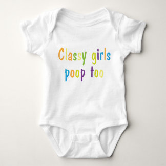 Classy-Girls-Poop-Too-Baby Romper