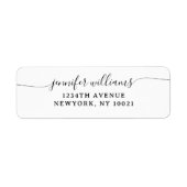 Classy Girly Elegant Minimalist Black Grey Script Etiket (Voorkant)