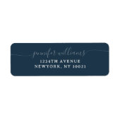 Classy Girly Elegant Minimalistisch Marine Blauw S Etiket (Voorkant)