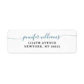 Classy Girly Elegant Minimalistisch Marine Blauw S Etiket (Voorkant)