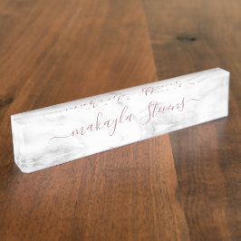 Classy Girly Luxe Marmer Aangepaste Naam Naambordje