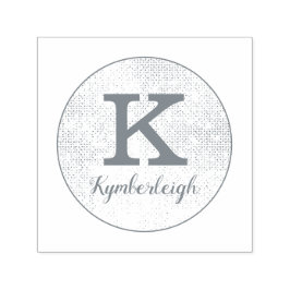 Classy Glam Diamant Textuur Chique Monogram Naam Zelfinktende Stempel