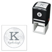 Classy Glam Diamant Textuur Chique Monogram Naam Zelfinktende Stempel (In situ)