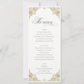 Classy Glam Gold Art Deco  Wedding Menu Kaart (Voorkant)
